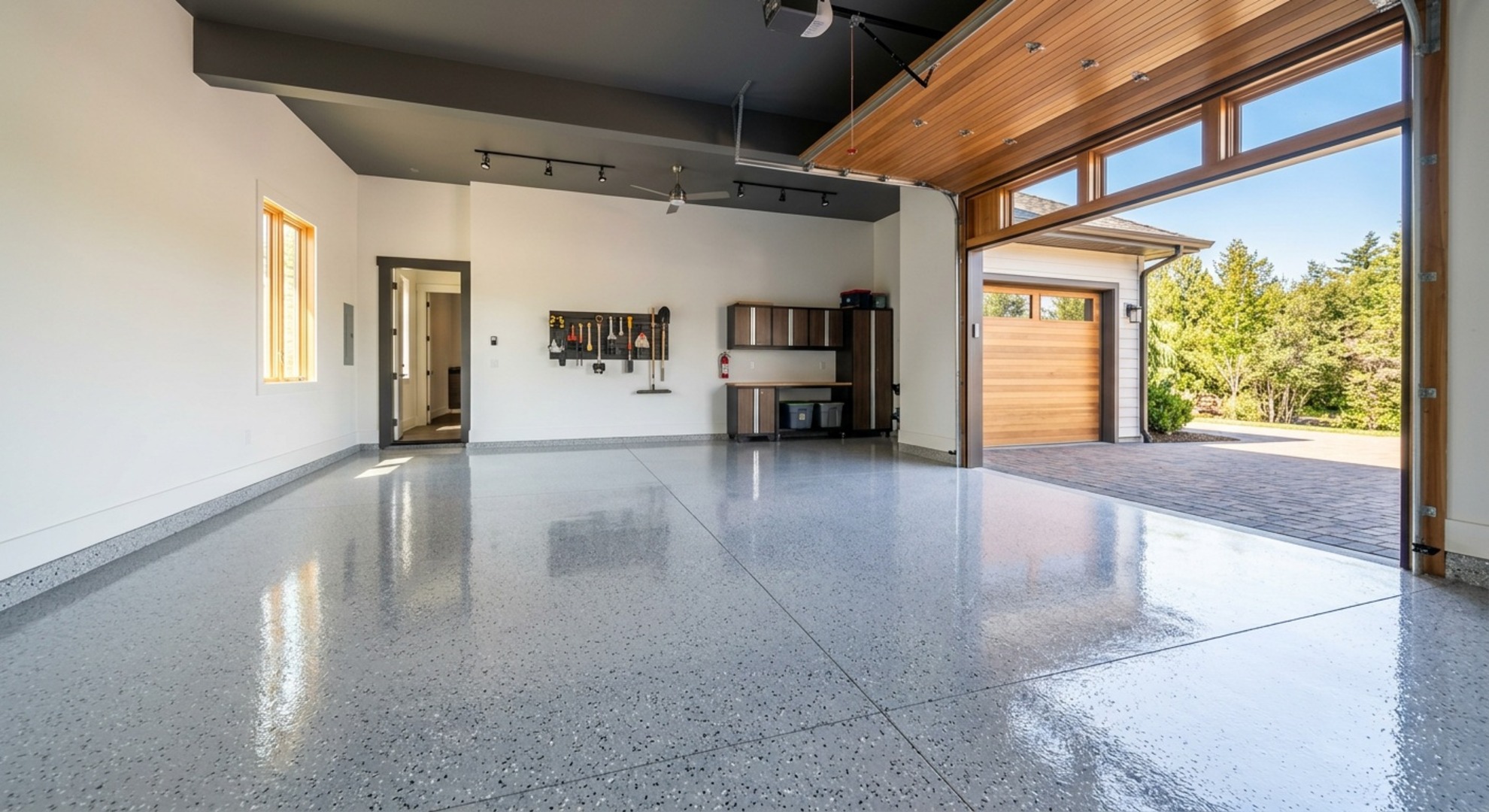 Beautiful epoxy garage floor in Colorado home